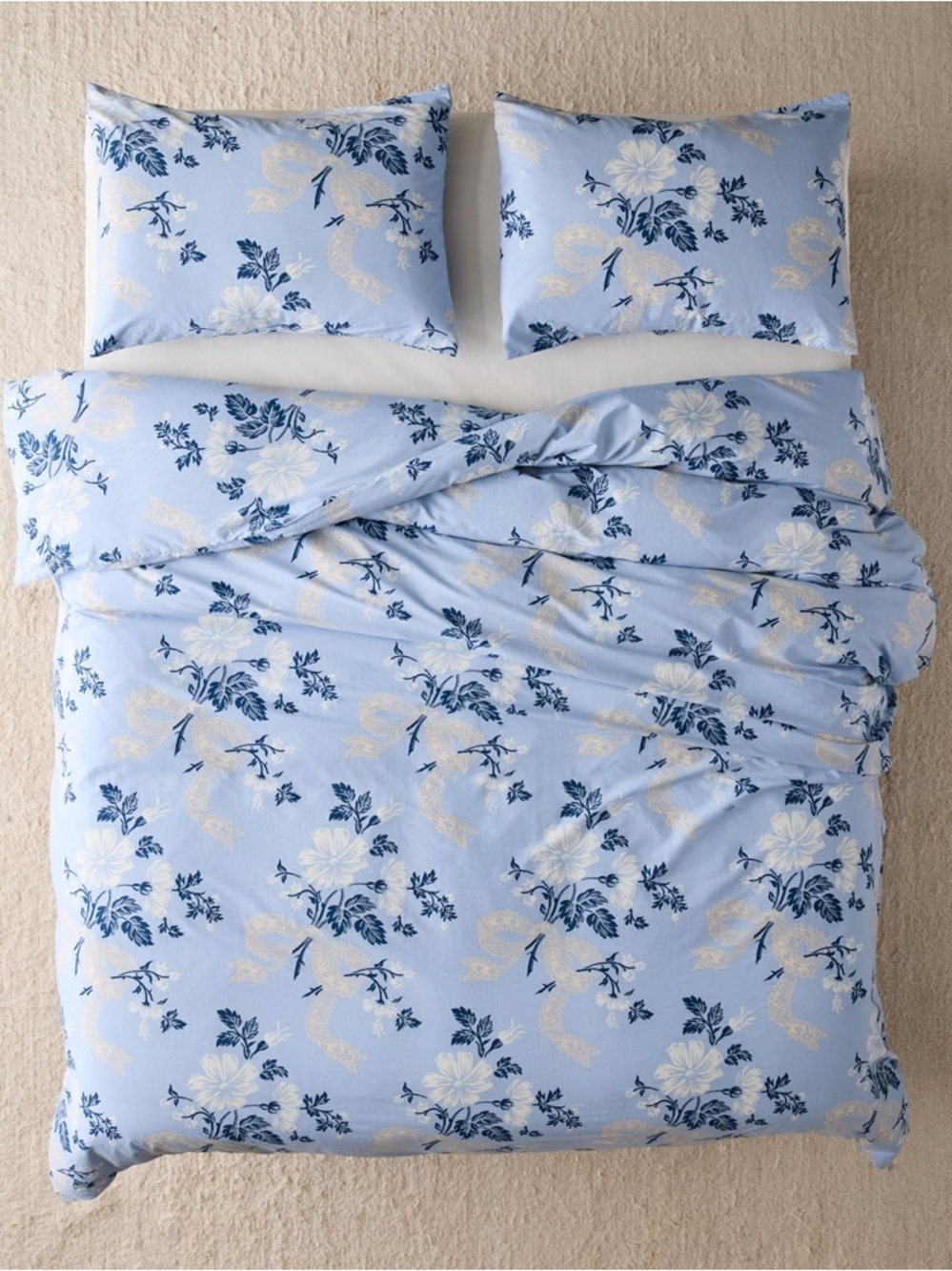 ✨NWT URBAN OUTFITTERS JULIETTE FLORAL BOW TOILE DUVET COVET SET✨